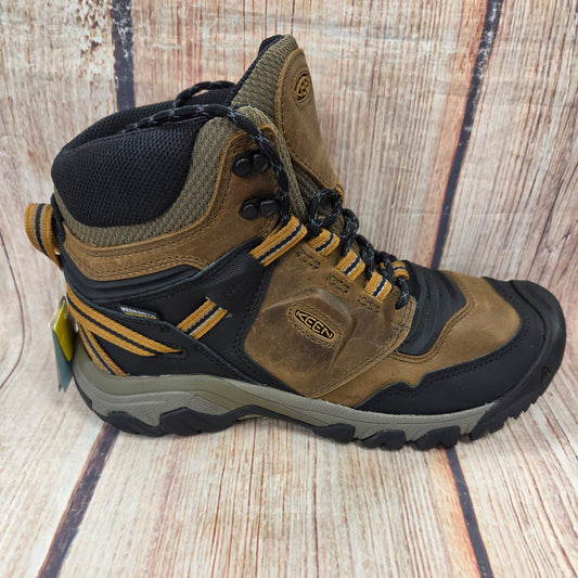 CLEARANCE Keen 1025666 Ridge Flex Mid WP Bison/Golden Brown Men
