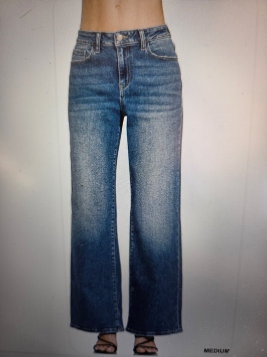 ZENANA HIGH WAIST WIDE LEG MEDIUM WASH DTP-1994MM