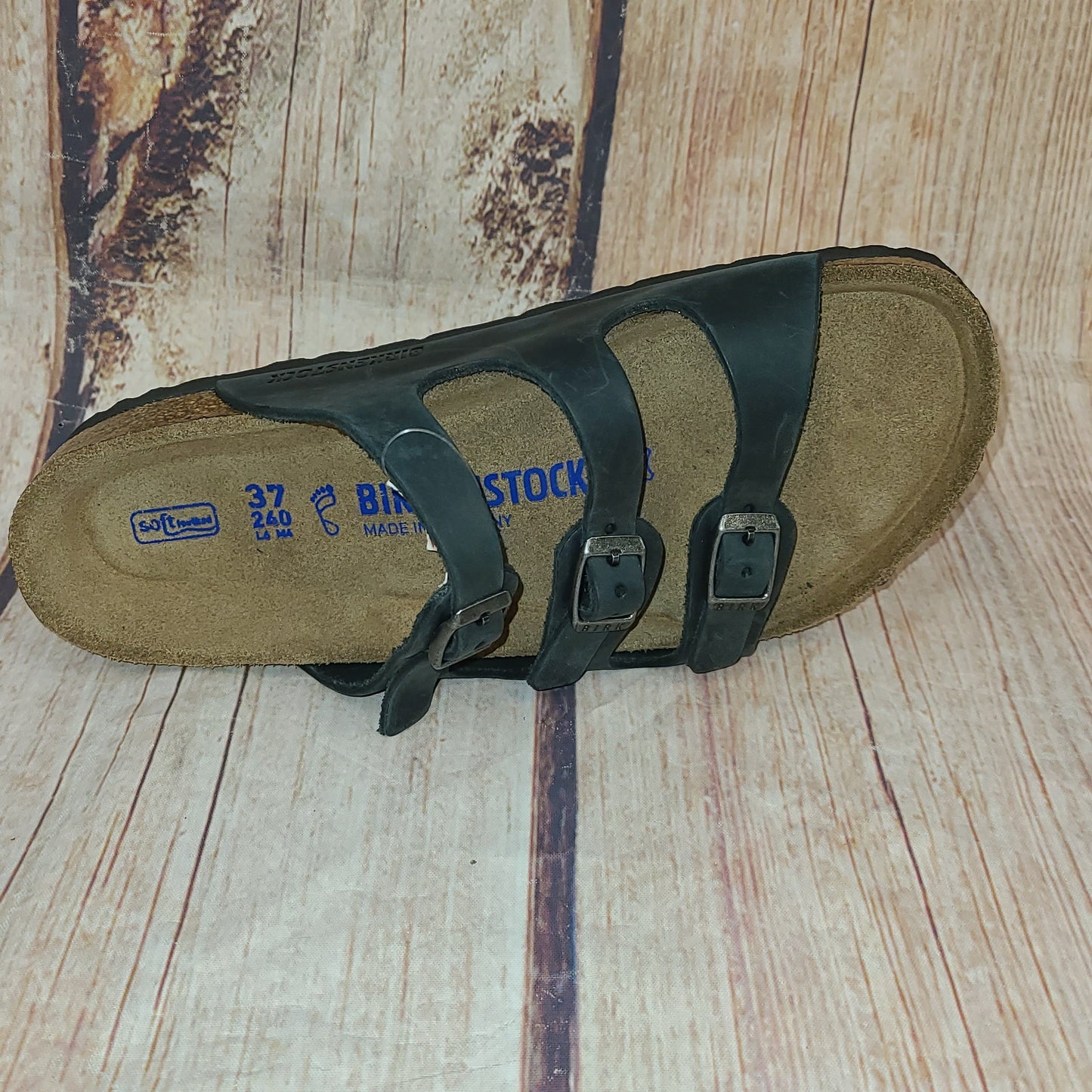 Birkenstock 1011445 Florida Soft Foot Bed Oiled Leather Black Womens #23