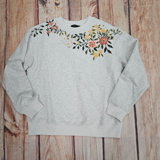 PAPILLON EMBROIDERED SWEATSHIRT GREY ST19211