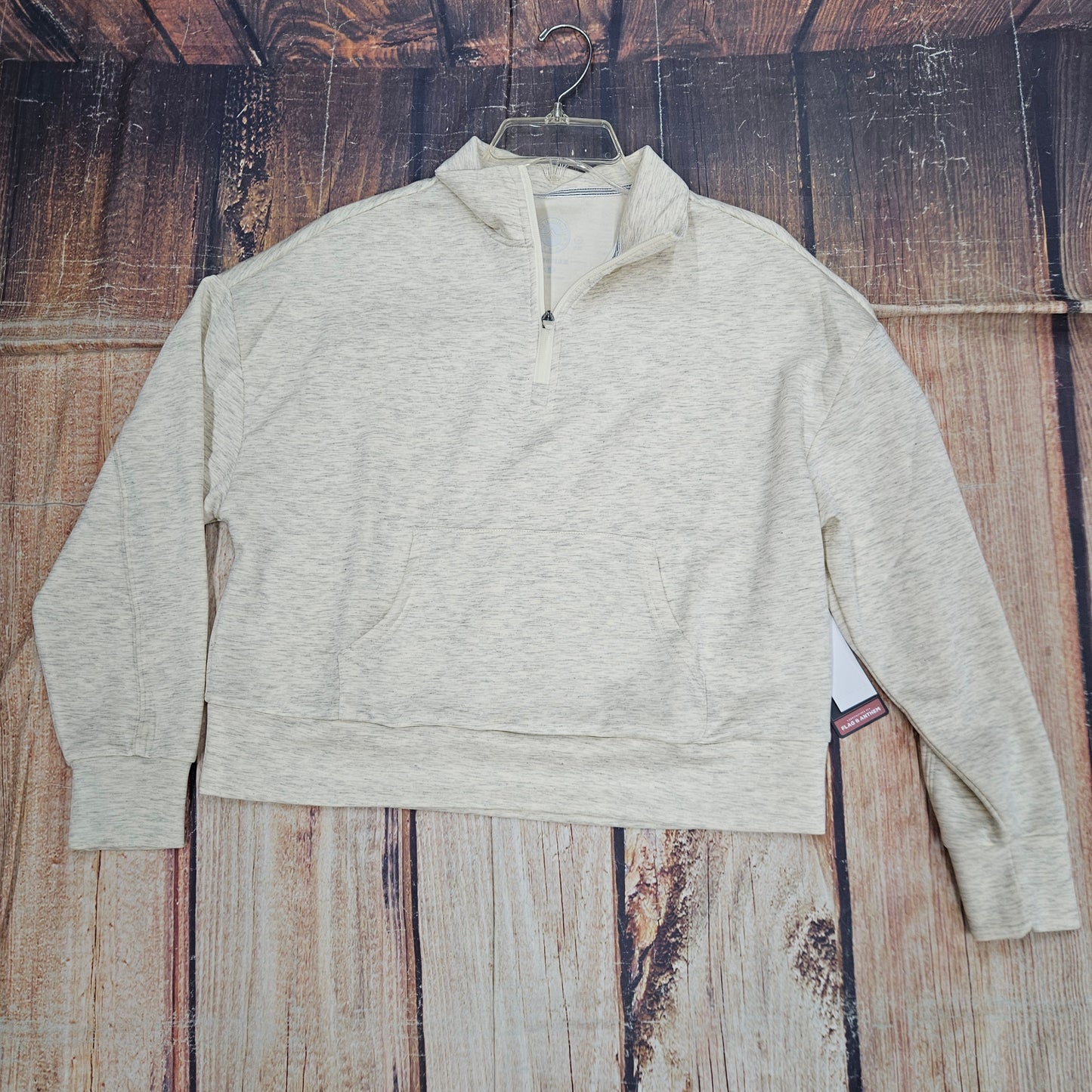 FLAG AND ANTHEM OATMEAL 1/4 ZIP HOODIE COREKT2032W