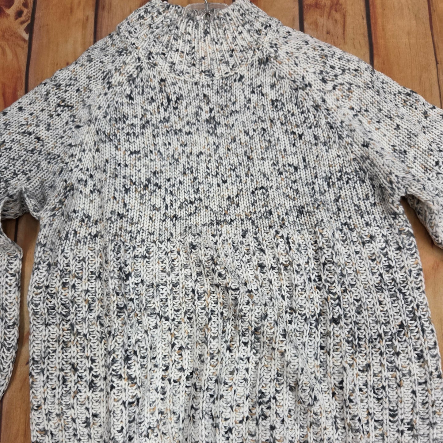 PAPILLON SPECKLED RIBBED DETAIL MOCK NECK SWEATER ST21214