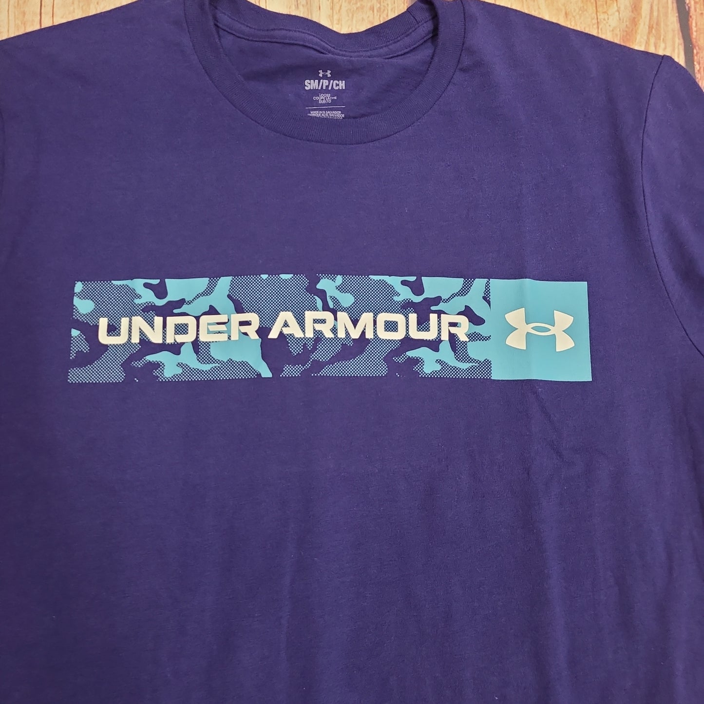 UA CAMO CHEST STRIPE SS BLUE