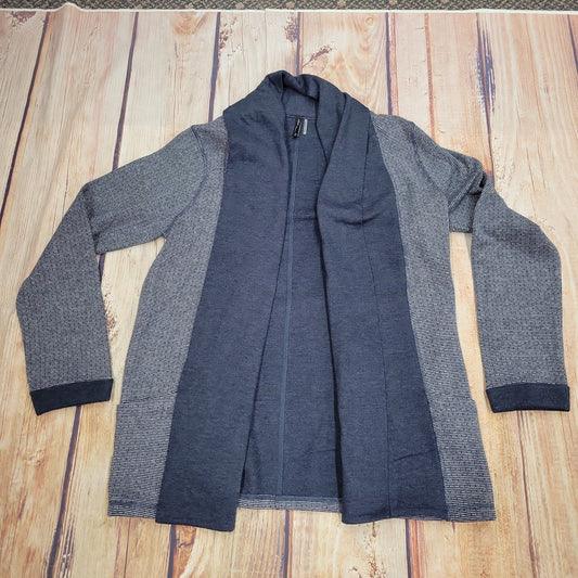 North River Women's Stripe Knit Cardigan Navy/white